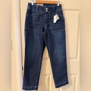 NWT L.L. Bean Dark Women's 1912 Field Denim Pants, Mid-Rise Ankle Utility